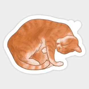 Cute Ginger Cat Cuddles Sticker